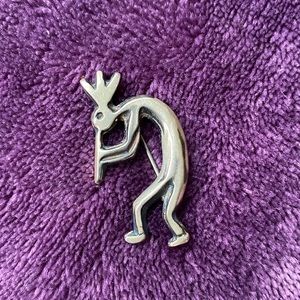 Small Silver Kokopelli pin